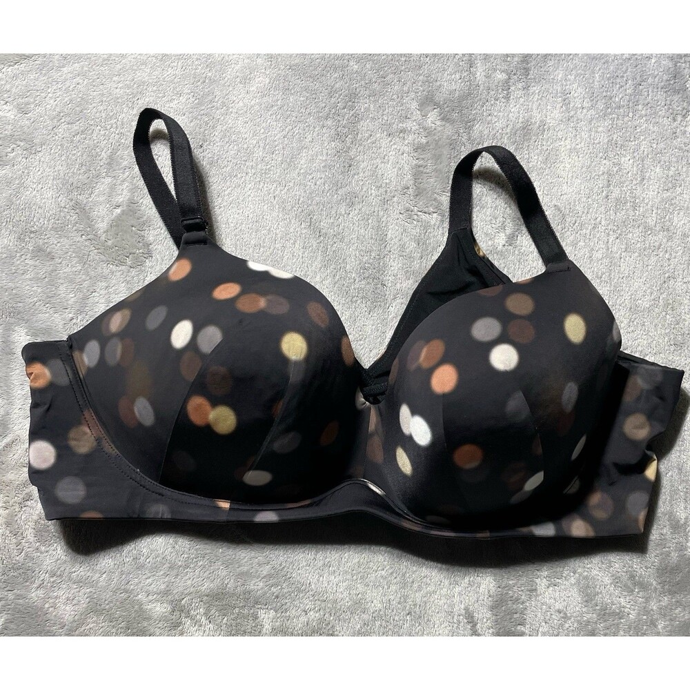 Torrid Curve 360 Back Smoothing Push Up Plunge Bra 50C Underwire Polka Dots